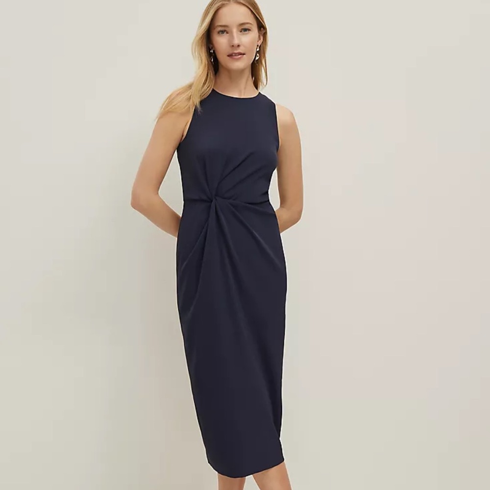 Ann Taylor Crepe Twist Sheath Dress